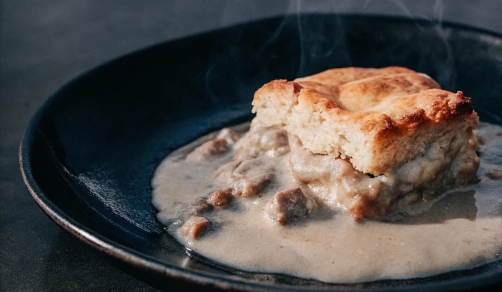 Sausage Gravy and Biscuit Pie