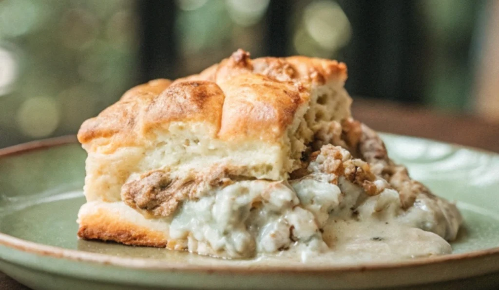 sausage gravy and biscuit pie