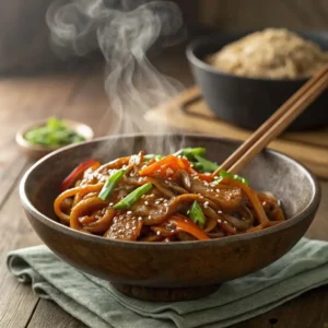 Best Ever Teriyaki Noodles Recipe with Sesame Garnish